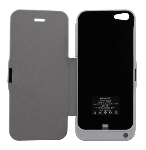 Μπαταρία Ενσωματωμένη σε Θήκη Flip Apple iPhone 5/5S Λευκό 2400mAh