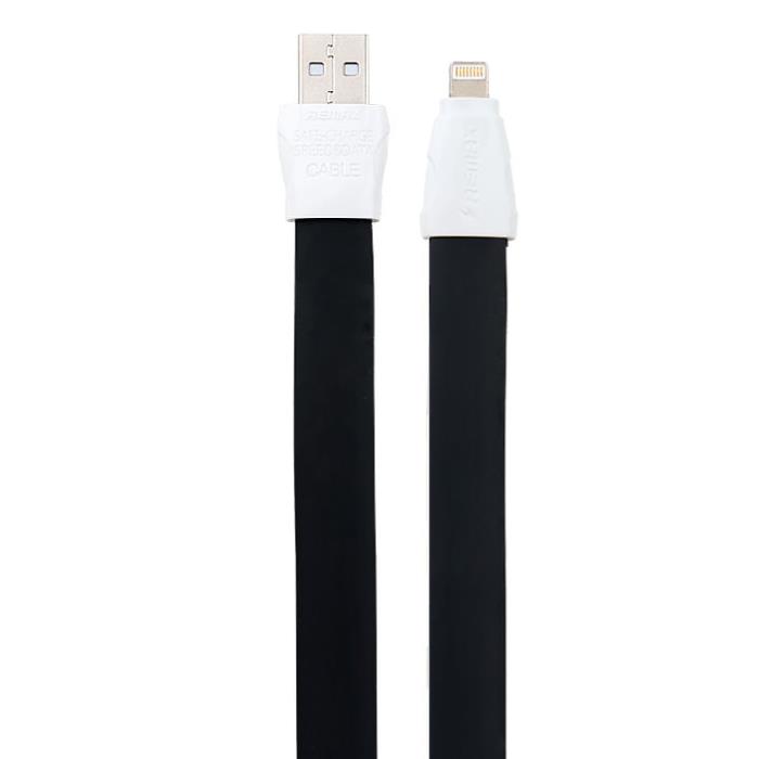 Remax Πλατύ Καλώδιο Fast Δεδομένων/Φόρτισης USB 2 αρσ. σε Lightning αρσ. για το iPhone 6 1m Μαύρο
