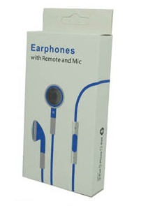 Μπλέ Stereo Earphones and MIC Handsfree με ένταση για iPhone 3GS & 4 / 4S (OEM)