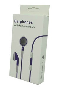 Purple Handsfree Stereo Earphones with Mic & Volume Control for iPhone 3GS, 4 & 4S (OEM)