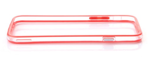 Stylish Protective Bumper Frame Case for iPhone 6 - Red / Clear (4.7-inch) (OEM)