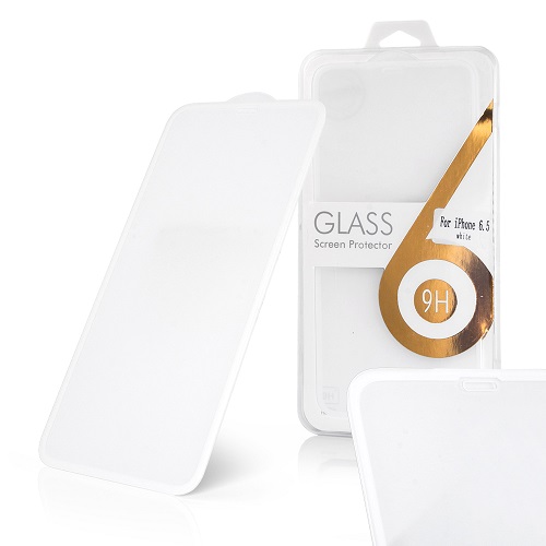 iPhone XS Max Tempered Glass Screen Protector Full Glue (White Frame) (OEM)