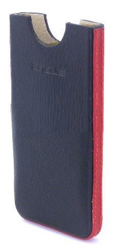 Chest Ancus Leather Case for Apple iPhone 5/5S/5C - Black with Red Side (Ancus)