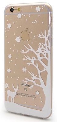 TPU Gel Case for iPhone 6/6S Clear with Christmas Theme Snowflake (OEM)
