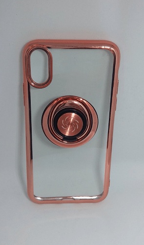 TPU Case with 2-in-1 finger spinner gyroscope and ring for Iphone X - Rose Gold (OEM)