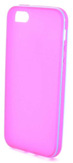 Θήκη TPU Gel για Apple iPhone 5/5S/SE Ρόζ Με Μπλέ Περίγραμμα (Ancus)