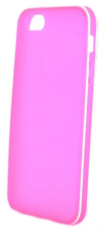 TPU Gel Case for Apple iPhone 5/5S/SE Pink With White Border (Ancus)