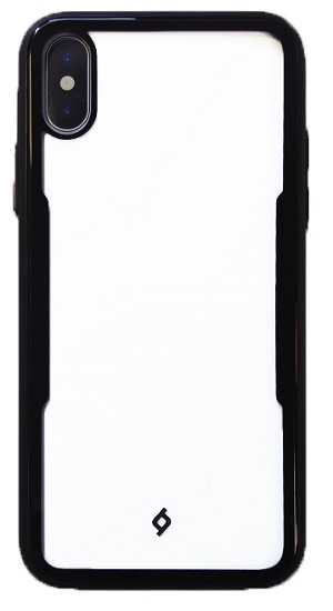 ttec Hard Back Cover Case Transparent Back with Black Bumper for iPhone X / XS