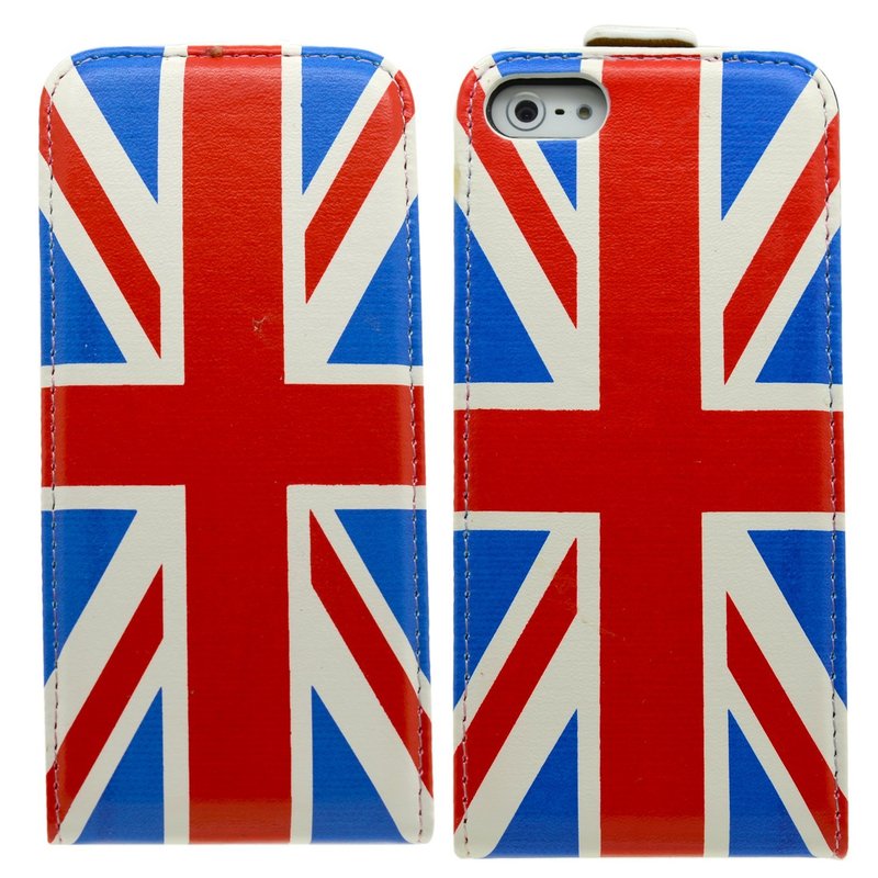 Leather Flip Case Wallet Style for iPhone 5 / 5S - UK Flag