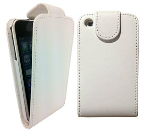 iPhone 3G/3GS Flip-Open Leather Case (White)