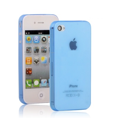 Θήκη πίσω κάλυμμα για iPhone 4/4s Matt 0.3mm SUPER SLIM Μπλέ