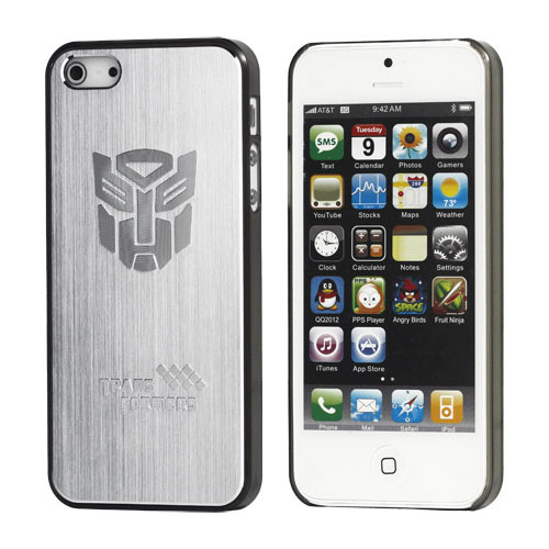iPhone 5 Metallic Transformers Back Cover Case (Silver)