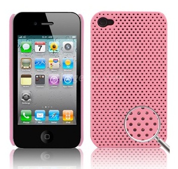 Mesh Back Cover Case for iPhone 4G / iPhone 4S 4G/4S (Pink)