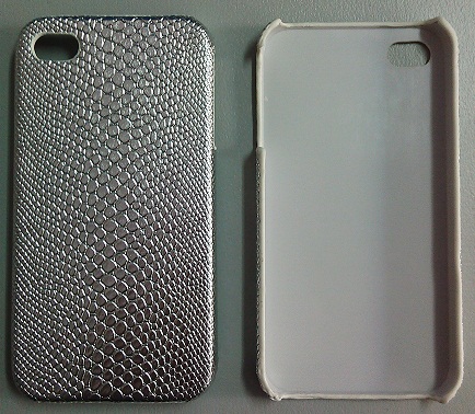 Σκληρή Θήκη Πίσω Κάλυμμα Snake Skin για iPhone 4G / 4S Ασημί