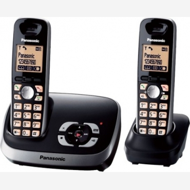 Panasonic KX-TG6522GB black Duo Ασύρματο Τηλ.Σετ 2 τεμ.Ενδοεπικ/νία, φωτ.οθόνη,ανοιχτή συνομιλία