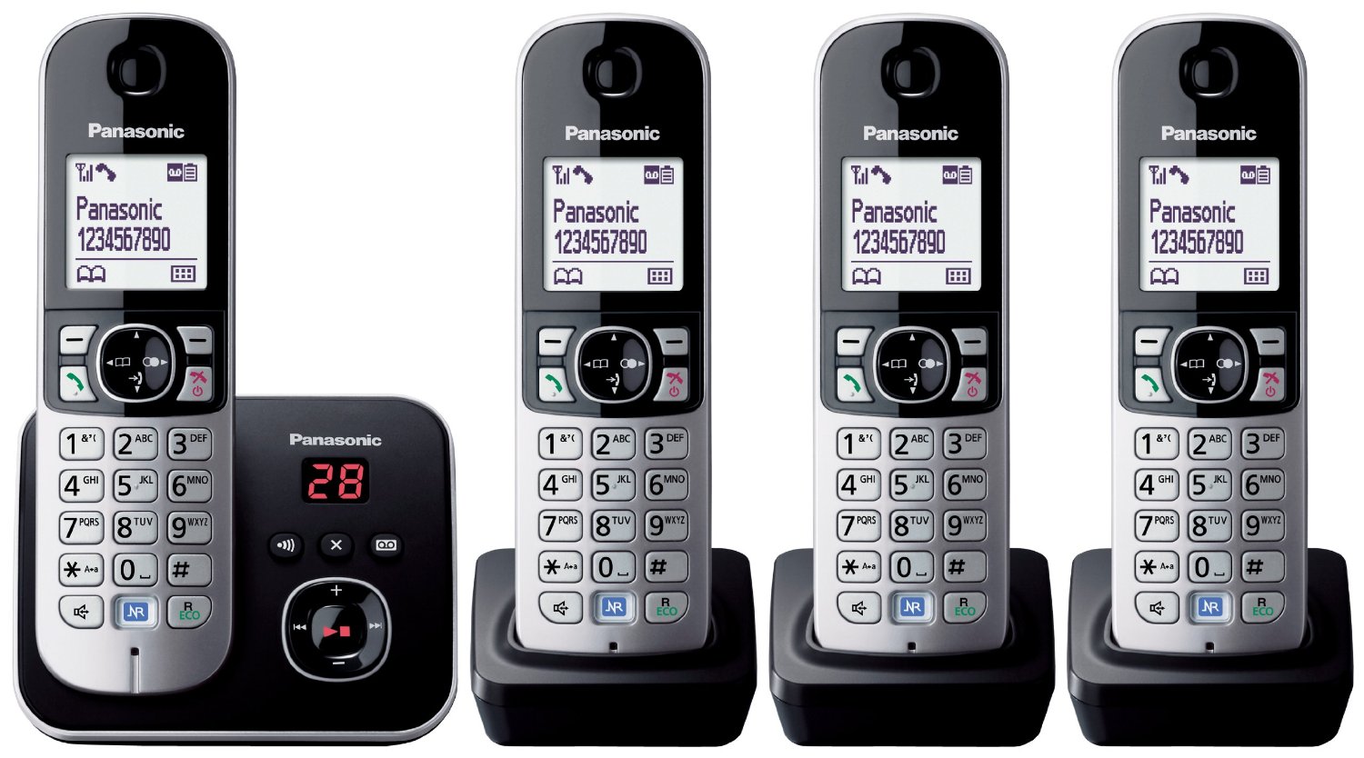 Panasonic KX-TG6824EB Quad  Cordless DECT Telephone