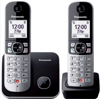 Panasonic KX-TG6852 Ασύρματο Τηλέφωνο Duo με Ανοιχτή Ακρόαση • Αναγνώριση Κλήσης Μαύρο