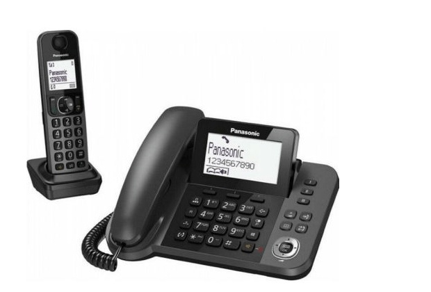 Panasonic ECO Cordless & Landline Phone (KX-TGF310EXM) (Black) (Includes Handset)