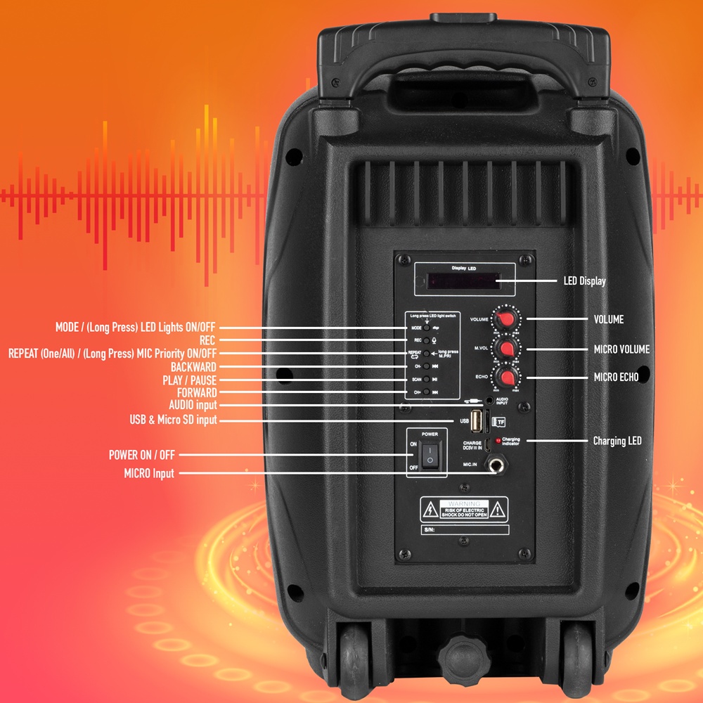 ΗΧΕΙΟ BT ΦΟΡΗΤΟ NGS WILD SAMBA 30W