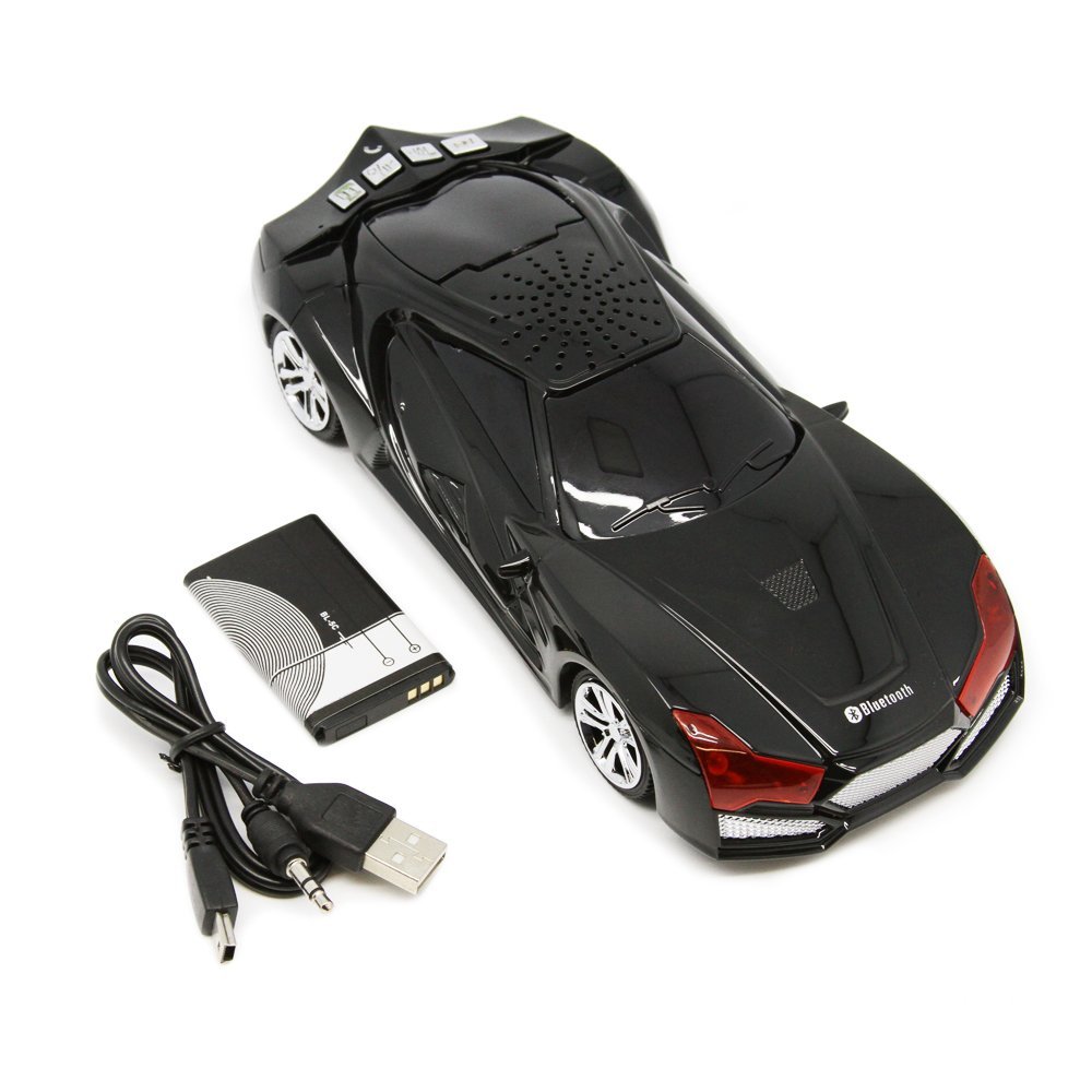 Futuristic Black Portable Bluetooth Speaker with FM Radio (HY-BT307) (OEM)
