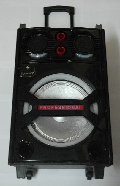 Portable Sound System with Wheels, Bluetooth, FM, USB & Microphone (CN-S2468FM-BT) (OEM) (Carrying)