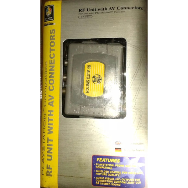 Playstation 1 & 2 AV RF Unit with 3RCA Cable HF Modulator Video Connection NEW 3744712555010
