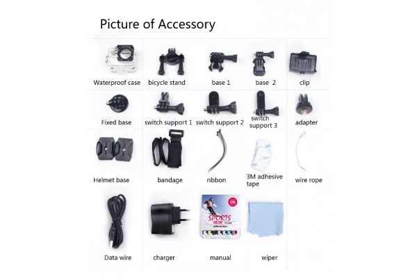 SJCAM SJ4000 12MP 1080P Full HD Αδιάβροχη Κάμερα για Αθλητικές Δραστηριότητες 1.5 ιντσών