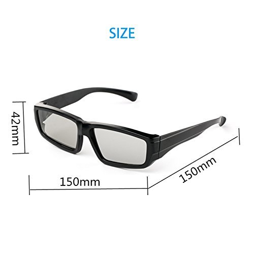 3D Γυαλιά παθητικά Polarized για τηλεοράσεις όπως LG, Sony, Panasonic, Toshiba - Μαύρα