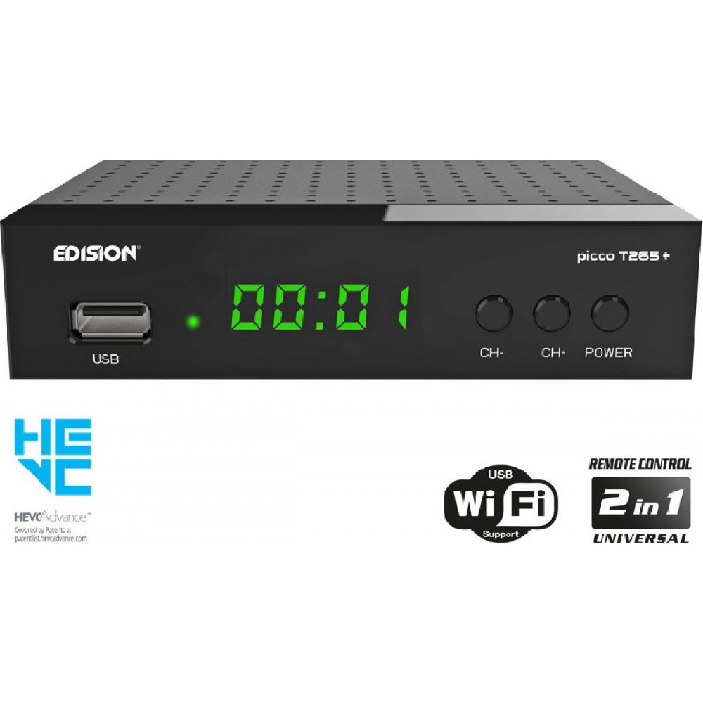 EDISION PICCO T265+ DIGITAL RECEIVER MPEG-4 FULL HD 1080P (01-07-0025)