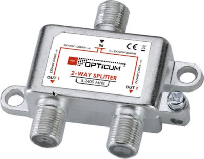 Opticum 2-Way Splitter Διακλαδωτής 2 εξόδων τύπου F