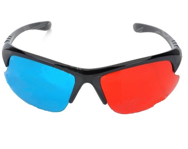 Plastic-Frame 3D Glasses with Red/Blue Lens (OEM) (BULK) (Stylish)