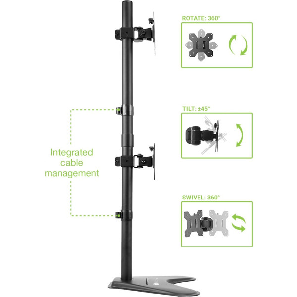 TECHLY ICA-LCD 2520V2 Desktop Stand for 2 Monitors 17-32