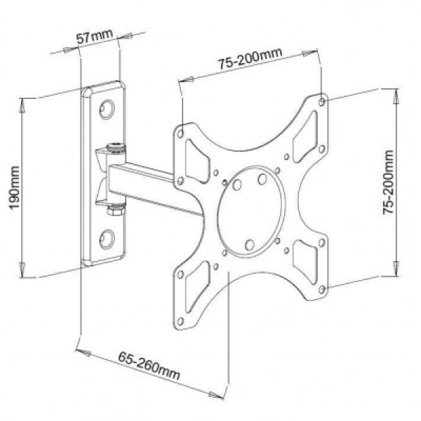 Techly ICA-LCD 2901WH Wall mount with arm for LCD LED TV 19 - 37