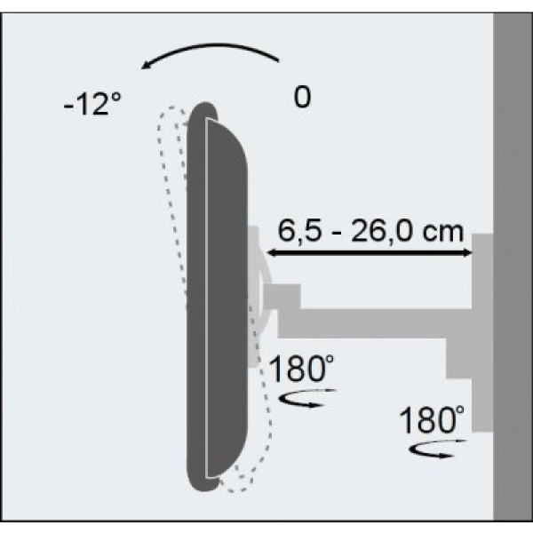 Techly ICA-LCD 2901WH Wall mount with arm for LCD LED TV 19 - 37