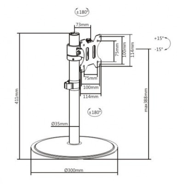 Techly ICA-LCD 401 βάση γραφείου για οθονη από 17