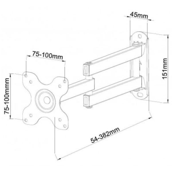 Techly ICA-LCD 923B Wall mount for LED LCD Full-Motion TV 13-30