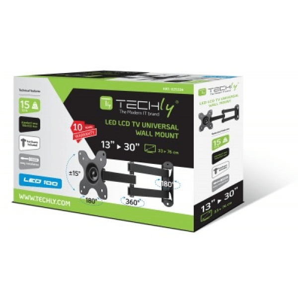 Techly ICA-LCD 923B Wall mount for LED LCD Full-Motion TV 13-30