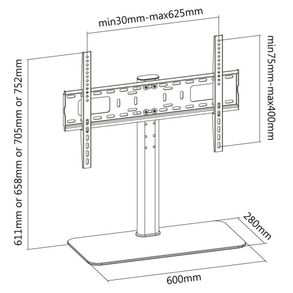 TECHLY ICA-LCD S304L tabletop TV stand 32-55