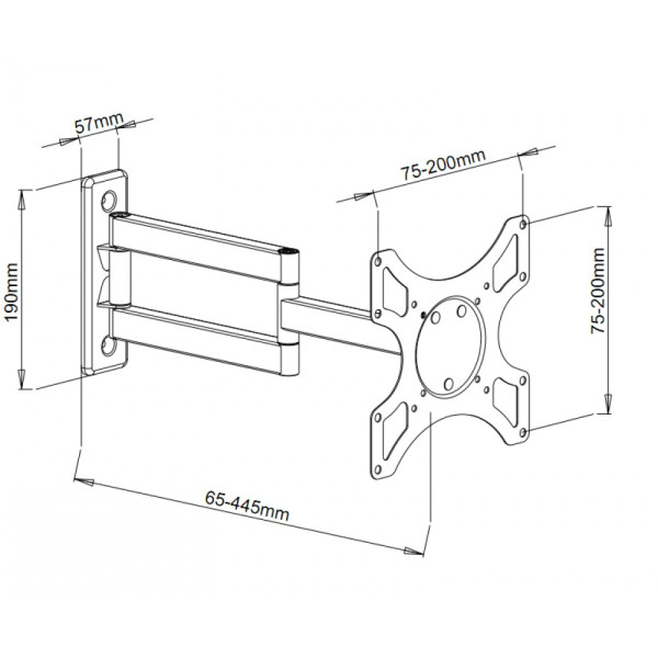 Techly ICA-LCD2903 Stand for LCD and plasma 19 to 37 inches, 3 joints