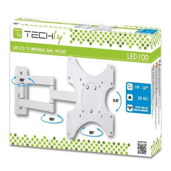 Techly ICA-LCD2903WH Stand for LCD and plasma 19 to 37 inches, 3 joints white