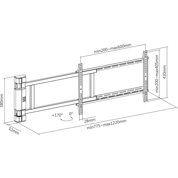 TECHLY ICA-PLB 060M ELECTRIC WALL MOUNT FOR 32'-75' TVs