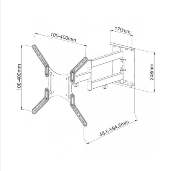 TECHLY ICA-PLB 136MW SLIM TV MOUNT LCD LED 23-55'' FOR WALL WHITE
