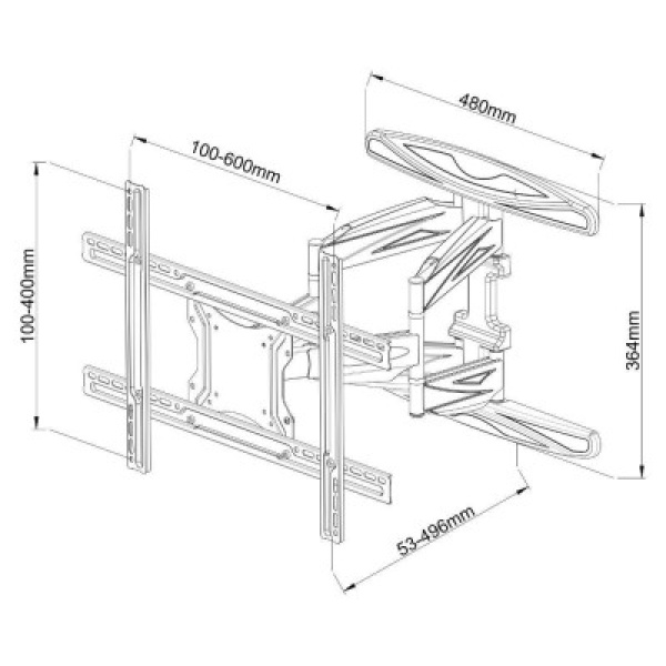 Techly ICA-PLB 172L slim wall mount with arm for LED LCD Full Motion TV 40-80