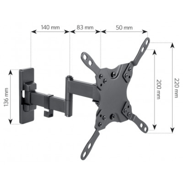 Techly ICA-PLB 400D Universal Wall Mount 3 Joints for LED LCD 13-42