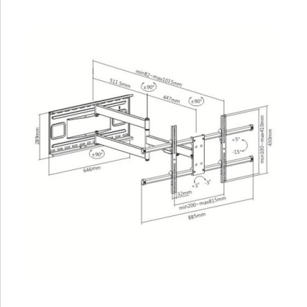 Techly ICA-PLB 490 LCD TV mount 43-80