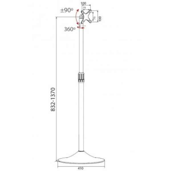 Techly ICA-TR10 Circular floor stand for LCD / LED TV 13-27