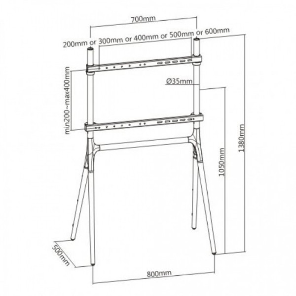 Techly ICA-TR19 - Tripod Style Floor Stand for LCD / LED / Plasma TV 49-70