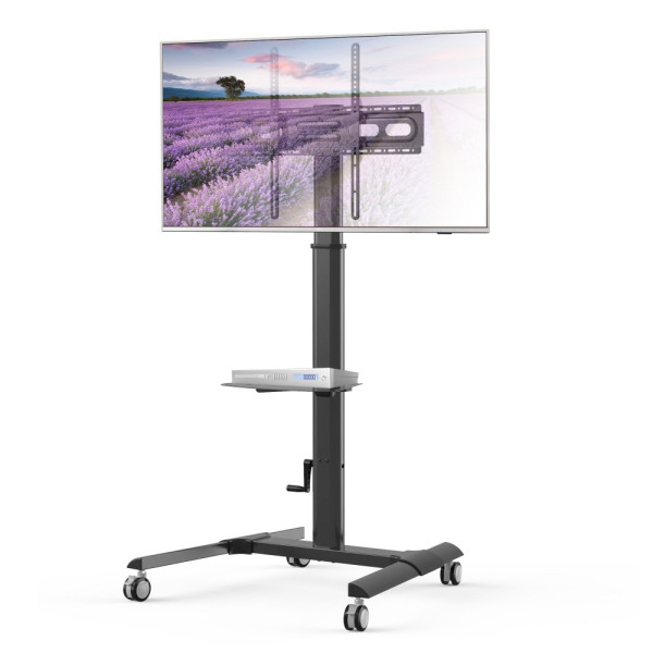 TECHLY ICA-TR228 WHEEL STAND FOR LCD/LED/PLASMA TV 32-70' WITH SHELF AND HEIGHT ADJUSTMENT