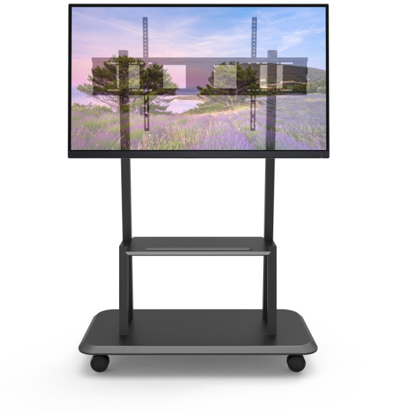 Techly ICA-TR31 wheeled floor stand with shelf for LCD / LED / Plasma TV 55-120