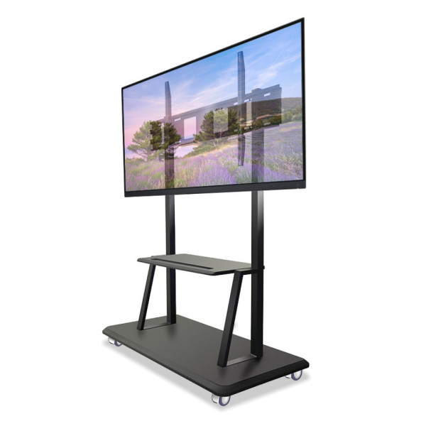 Techly ICA-TR31 wheeled floor stand with shelf for LCD / LED / Plasma TV 55-120